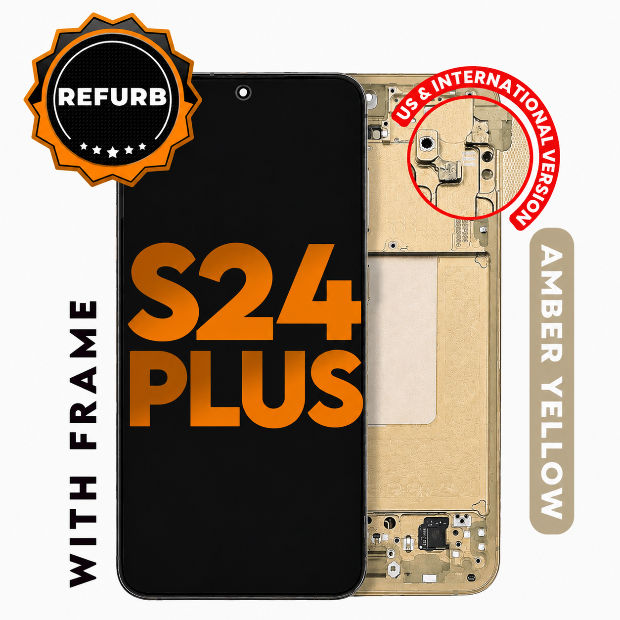 (Premium) (Amber Yellow) For Galaxy S24 Plus | Oled Screen With Frame